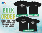 Wholesale Custom Work T-Shirt, Personalised Logo Photo Shirt, Custom Logos / Text Company Business Workwear Tshirts, All Colours & Sizes